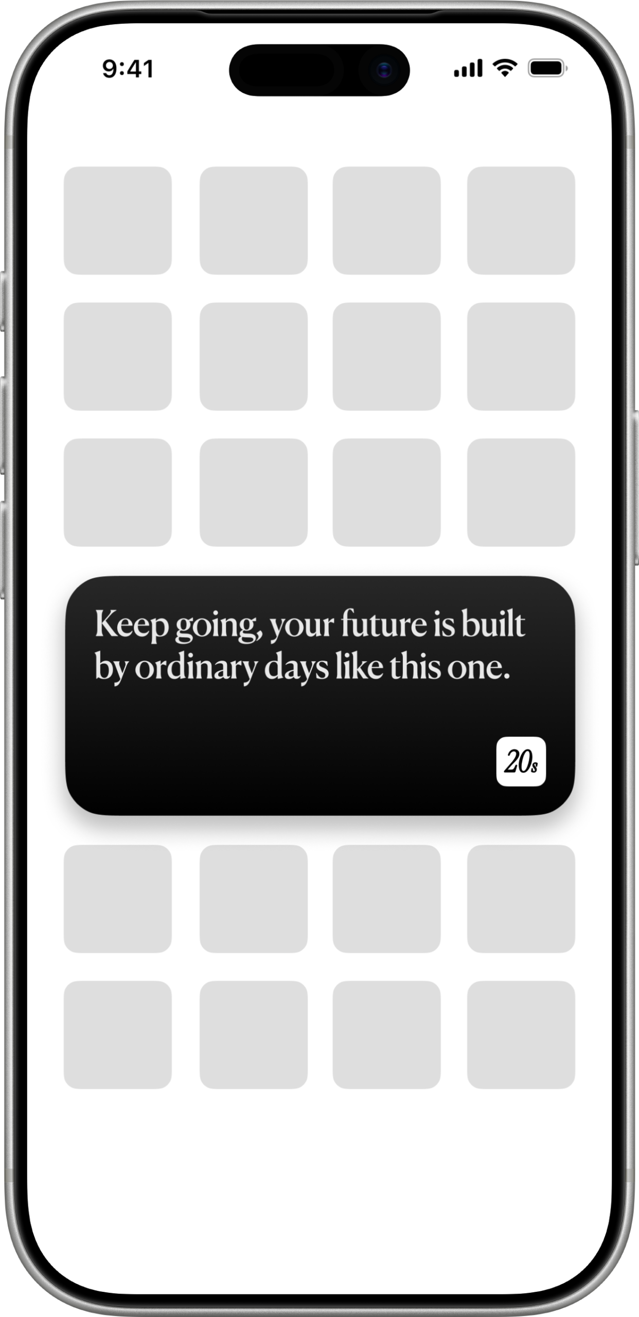 Home screen widget showing a quote